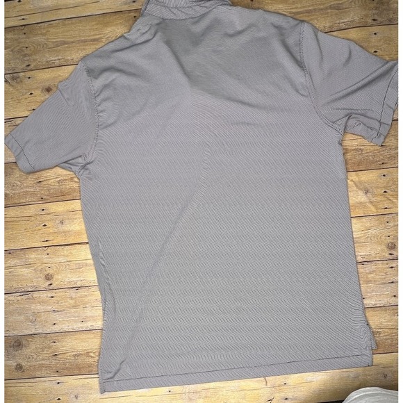 Peter Millar Summer Comfort Polo Shirt Mens L Gray Striped Golf Performance - Picture 4 of 6